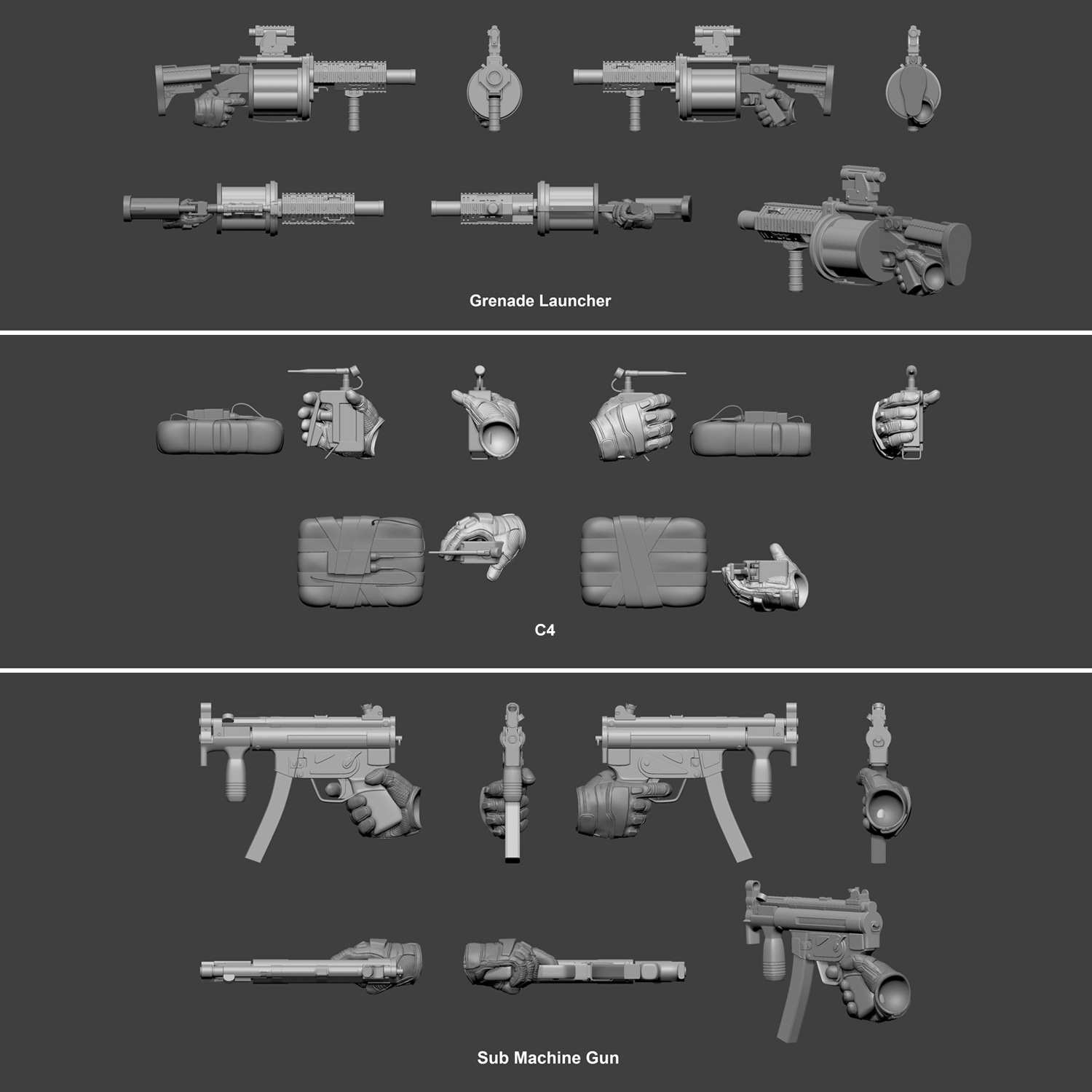 One:12 Collective Punisher 3D Weapons Model